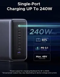 Зарядний пристрій Ugreen 500W GaN Nexode X759 6 портів 1U+5C EU вилка - мініатюра 3