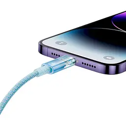 Кабель Baseus Explorer Series Fast Charging Cable with Smart Temperature Control Cable USB to Lightning 2.4A 1m CATS010003 Blue - мініатюра 5
