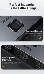 HDXiaomi-разветвитель Baseus Matrix HDXiaomi Splitter 2-in-1 or 1-in-2 Space CAHUB-BC0G Grey - мініатюра 4