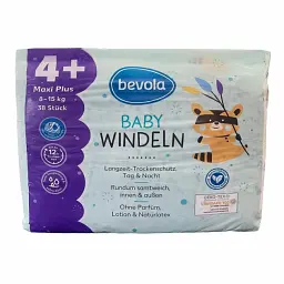 Підгузки Bevola Baby 4+ Maxi Plus (8-15 кг), 38 шт
