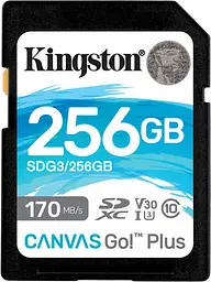 Карта пам'яті Kingston SDHC/SDXC Canvas Go Plus 170R Class10 UHS-I U3 V30 256GB