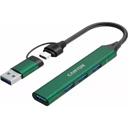 Концентратор Canyon hub DS-02 4in1 USB-A/C Green (CNS-TDS02GR) - мініатюра 4