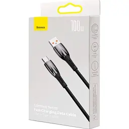 Кабель Baseus Glimmer Series Fast Charging Cable USB to Type-C 100W 2m CADH000501 Black - мініатюра 8