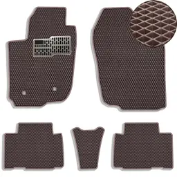 Килимки у салон EVA для Toyota RAV 4 CA30W 2005-2013 з підп'ятником Коричневі-Коричневий кант 5 шт