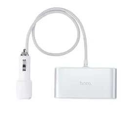 Адаптер автомобильный Hoco with LCD 3 in one Z13 2USB, 2.1A