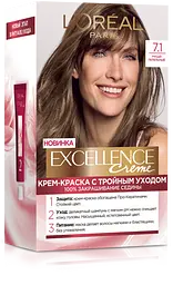 Фарба для волосся L’Oréal Paris Excellence Creme, відтінок 7.1 (русявий попелястий), 176 мл (A9950100)