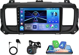 Автомобільна стереосистема 4G+64G CarPlay Android 14 для Peugeot Expert для Citroen Jumpy 3 2016-2023 9 дюймів з Wireless Carplay
