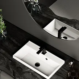 Раковина матова врізна Amidicon Rubicon 60 600x350 з литого каменю RUBICON_60_MAT, Білий матовий - мініатюра 8