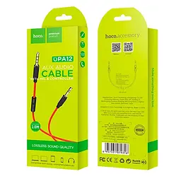 Кабель 3,5"-3.5" 1m Hoco Black + Mic (UPA-12) - мініатюра 2
