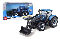 Іграшковий трактор New Holland T7.315 з фронтальним навантажувачем 1:32 Bburago Farm 18-31632 синій колір