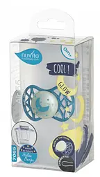 Силіконова симетрична пустушка Nuvita Air55 Cool Місяць, світиться в темряві, 0+ міс., бірюзовий (NV7065GE) - мініатюра 4