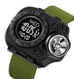 Наручний годинник з ліхтариком Skmei 2187 Army Green Black, 2187AGBK (18444) - мініатюра 2