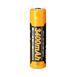 Акумулятор 18650 Fenix 3400mAh 3.6V Li-ion із Type-C зарядкою (Чорно-жовтий)