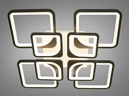 Світильник стельовий LED Diasha 8060-4+4BKM 150W, 7425 лм, чорний, діаметр 60 см, сучасний стиль для дому - мініатюра 3