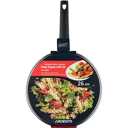 Сковорода Ardesto Gemini Gourmet Viareggio з кришкою 26 см чорна (AR1926GDL) - мініатюра 6