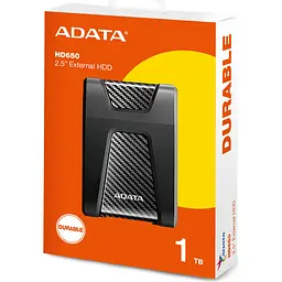 Зовнішній жорсткий диск ADATA DashDrive Durable HD650 1TB Black (AHD650-1TU31-CBK) [120343] - мініатюра 5