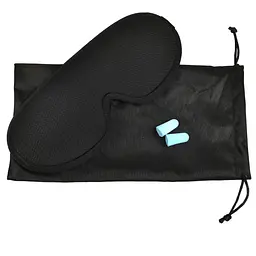 Маска для сну + беруші 3D Sleep Mask Чорний, анатомічні беруші та пов'язка на очі для сну - мініатюра 9
