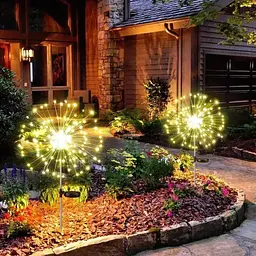 Феєрверки на сонячних батареях 120LED теплий білий