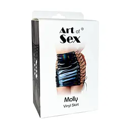 Спідниця на шнурівці Art of Sex - Molly, колір чорний з ефектом мокрого оксамиту, XS-M - мініатюра 3