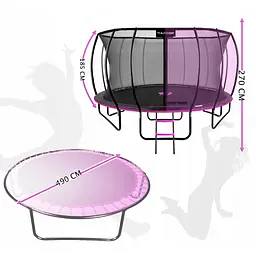 Батут із внутрішньою сіткою THUNDER Inside Ultra 16FT 490 см Black/Pink - мініатюра 11