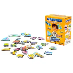 Дерев'яний магнітний пазл PuzzleOK Машинки 30 елементів Puz-22932