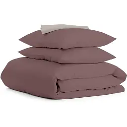 Комплект постільної білизни Cosas євро з простирадлом на резинці MOUSSE CS3 200 x 220 см (Ranfors_Chocolate_El-Quartz_200)