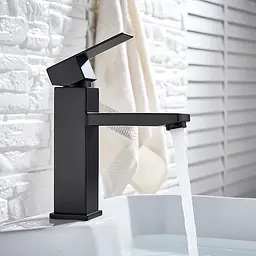 Змішувач для умивальника Wezer PRO1-02-BLACK, Чорний матовий - мініатюра 2