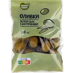 Оливки Повна Чаша зелені з кісточкою 190 г (702563)
