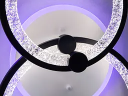 Стельова LED-люстра Diasha 8180/2BK 3color з пультом і димером, чорна, 55 W, 3025 lm, круглі акрилові LED-кільця 53×33 см - мініатюра 6