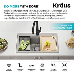 Кухонна мийка Kraus Kore KWT300-32, Нержавіюча сталь - мініатюра 7