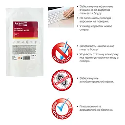 Серветки для орг.техніки Axent вологі змінні 100 шт. (D5311) - мініатюра 2