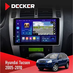 Штатна магнітола Hyundai Tucson 2005-2010 Black Decker D10-009 4x64, DSP, 4G, 2k Decker (НФ-00008786)