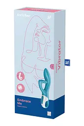 Вібратор-кролик із потрійним відростком Satisfyer Embrace me Turquoise, 2 мотори, діаметр 3,6 см - мініатюра 7