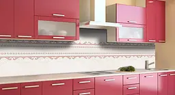 Кухонний фартух Фігурний бордюр Візерунки ПВХ для декору 60х300 см Абстракція Бежевий Happy Pocket Z183817 - мініатюра 3