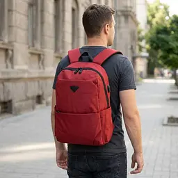 Рюкзак текстильний smart унісекс 20627 Vintage малиновий - мініатюра 2