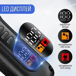 Професійна акумуляторна машинка для стрижки волосся і бороди з LED-дисплеєм Geemy, Тример для стрижки + 4 насадки, Чорна - мініатюра 7