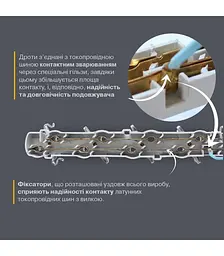 Подовжувач блоковий (PP) Electrum 5 розеток 3м із вимикачем та 2 Type-C + USB C-ES-1991 - мініатюра 3