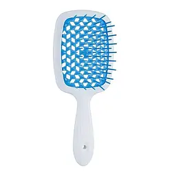 Щітка для волосся біла з синім SMALL SUPER BRUSH Janeke