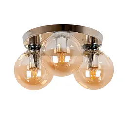 Люстра стельова Levistella 756XPR150F-3 CR+BR (290), 3 плафона, E27, 150 мм, хром, коричневий, сучасний стиль для дому