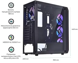 Корпус QUBE SHADOW Black (SHADOW_FCNU3) Без БП - мініатюра 4