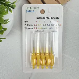 Міжзубні йоржики Healthy Smile ISO 1, PHD 0.7 мм, жовті, 5 шт, для щоденного використання та брекетів - мініатюра 3