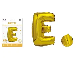 Куля фольгована золота літера E 40 см