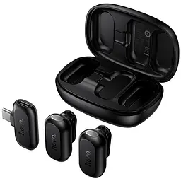 Петличний бездротовий мікрофон Hoco L26 Dual-mic Smart AI (Type-C) Black - мініатюра 3