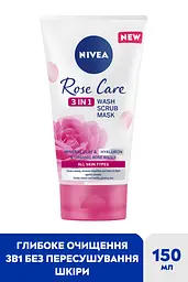 Гель скраб і маска для обличчя 3 в 1 Nivea Rose Care 3 в 1 150 мл - мініатюра 3