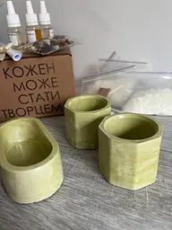 Подарунковий набір для створеня 3х свічок салатовий - мініатюра 2