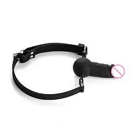 Кляп-страпон Wearable Sleeve на обличчя 8 см Чорний