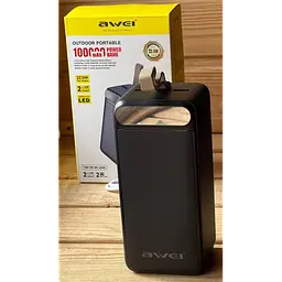 Павербанк 100000 мА · год зовнішній акумулятор Power Bank USB Type-C PD зі швидкою зарядкою до 22.5W портативний зарядний пристрій з LED дисплеєм Awei P101K - мініатюра 5