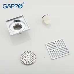 Трап для душу вертикальний Gappo G81051 латунь 100x100 мм хром - мініатюра 3