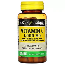 Вітаміни та мінерали Mason Natural Vitamin C 1000 mg with Rose Hips and Bioflavonoids Complex, 90 таблеток