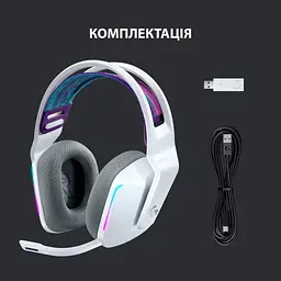 Навушники Logitech G733 Lightspeed Wireless RGB Gaming Headset White (981-000883) - мініатюра 6